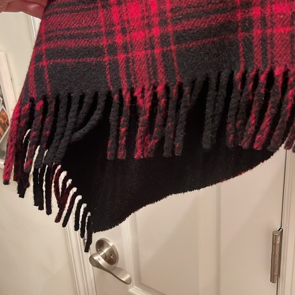 The Kooples Moto Plaid Fringe Cape/Poncho - Picture 8 of 8